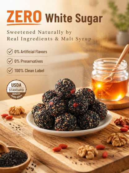 Black Sesame Walnut Date Bites-Elon