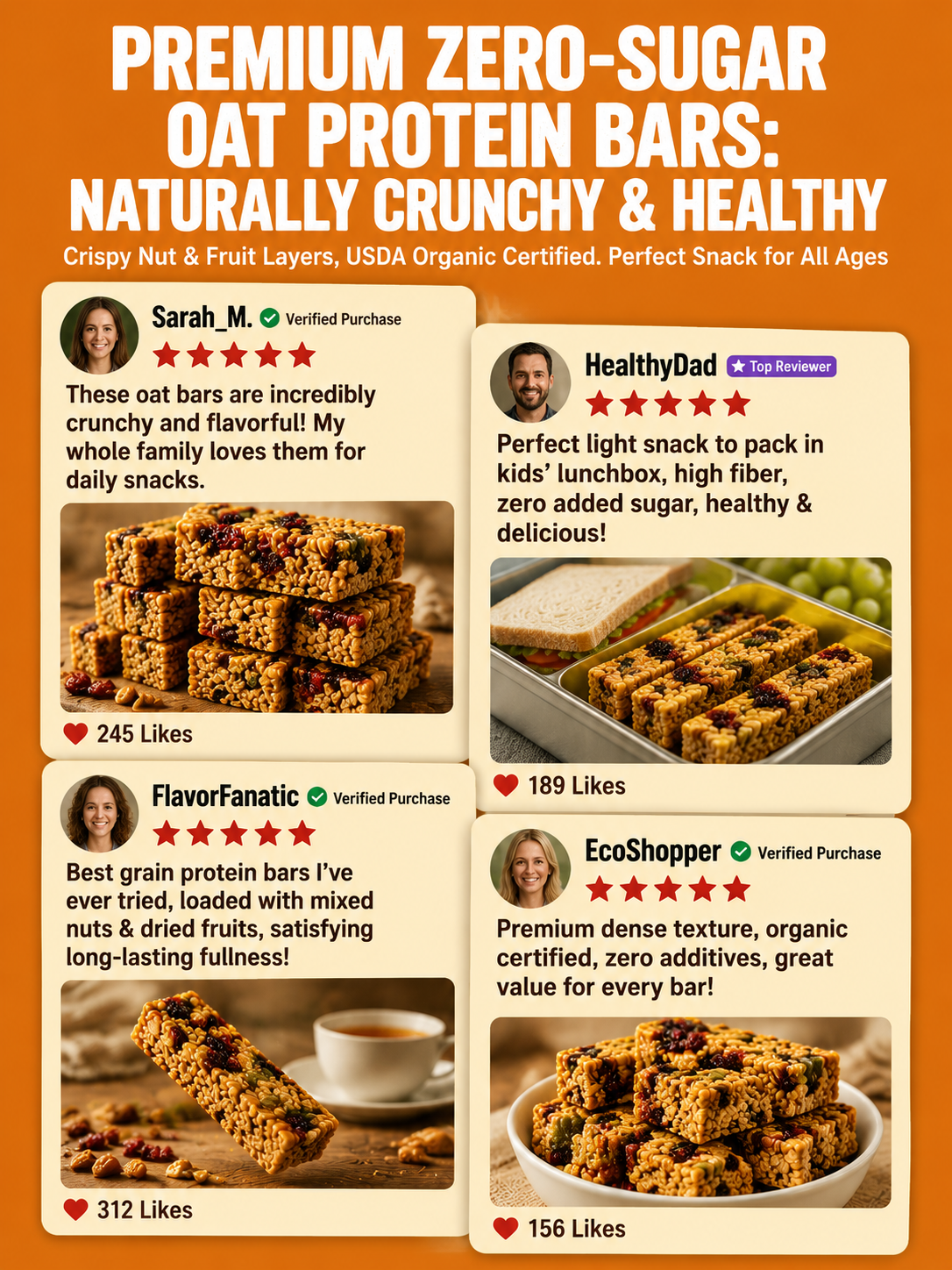 🥚Oat Protein Granola Bars Low Calorie Snack-Elon